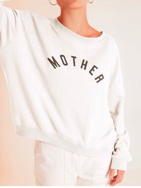 MOTHER Cream Crewneck
Sweatshirt with Black Logo large Nordstrom